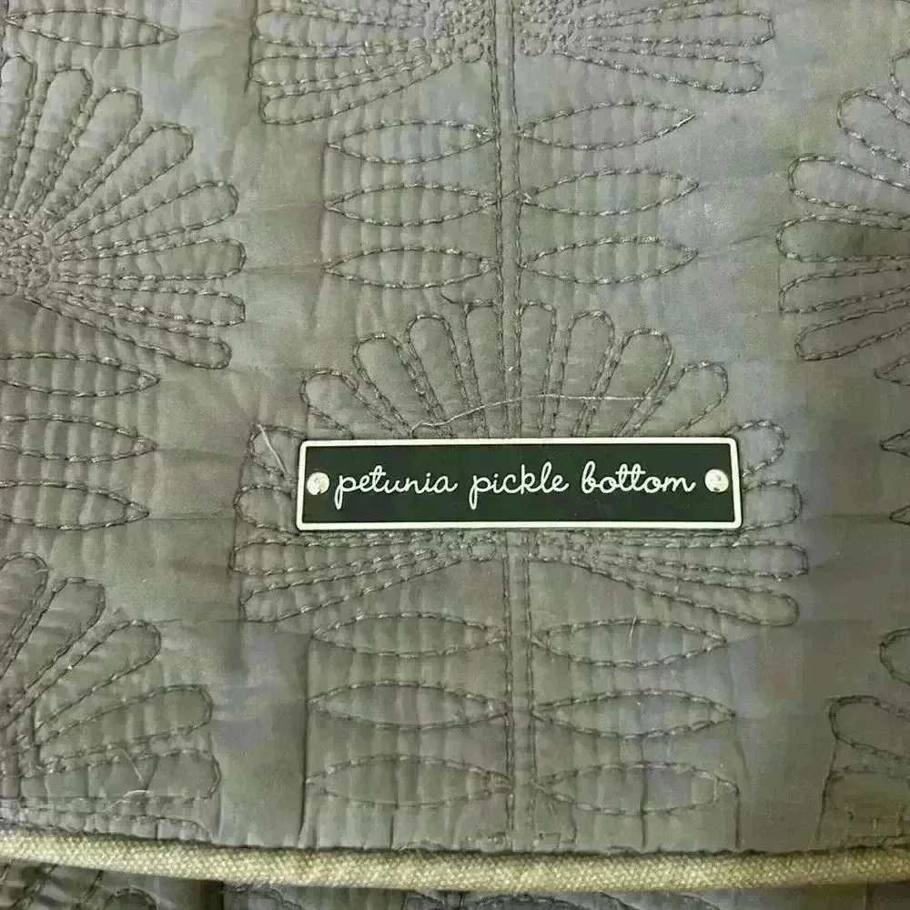Petunia Pickle Bottom Black Quilted Messenger Bag